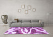 Machine Washable Abstract Purple Modern Area Rugs in a Living Room, wshabs2332pur