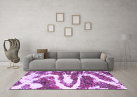 Machine Washable Abstract Purple Modern Rug, wshabs2332pur