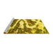 Sideview of Machine Washable Abstract Yellow Modern Rug, wshabs2332yw