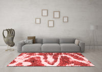 Machine Washable Abstract Red Modern Rug, wshabs2332red