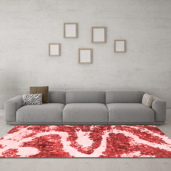 Modern Red Washable Rugs