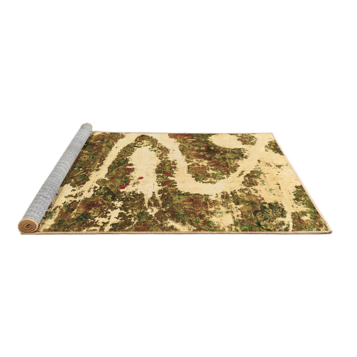 Sideview of Machine Washable Abstract Brown Modern Rug, wshabs2332brn