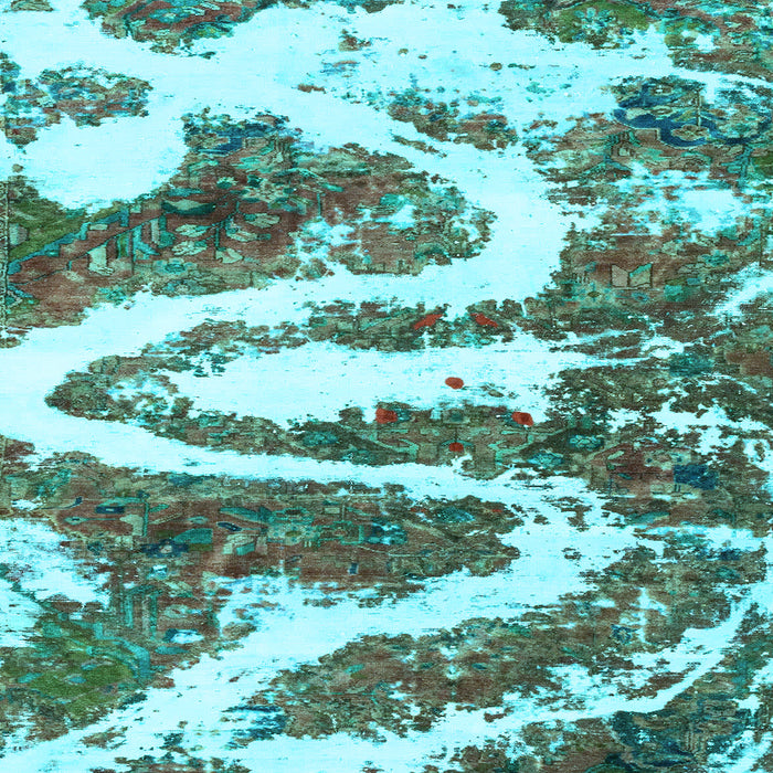 Square Abstract Light Blue Modern Rug, abs2332lblu