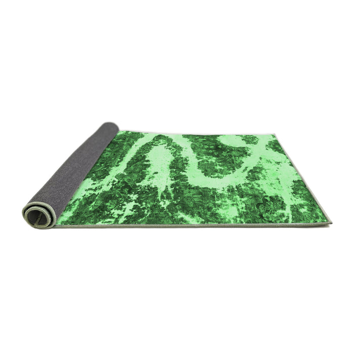 Sideview of Abstract Emerald Green Modern Rug, abs2332emgrn