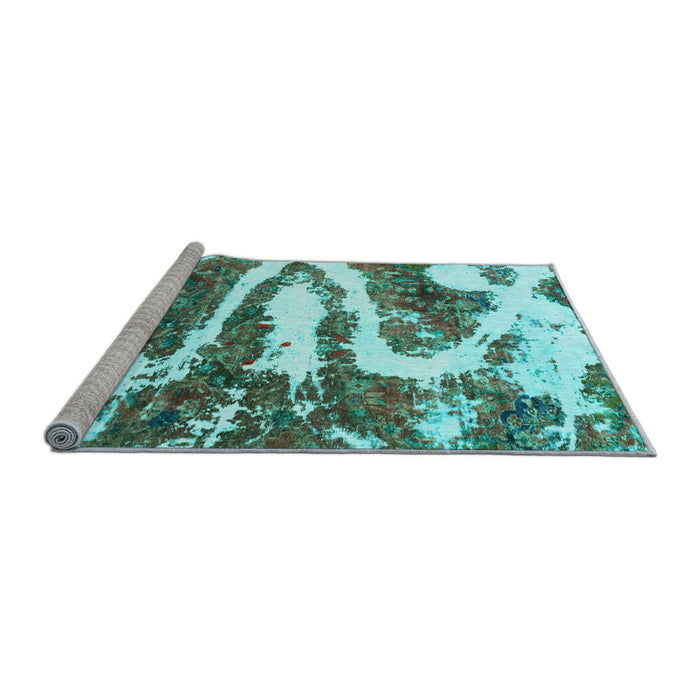 Sideview of Machine Washable Abstract Light Blue Modern Rug, wshabs2332lblu
