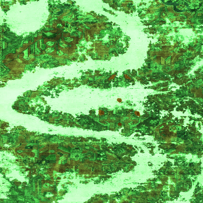 Machine Washable Abstract Green Modern Area Rugs, wshabs2332grn