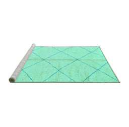 Sideview of Machine Washable Solid Turquoise Modern Area Rugs, wshabs2333turq