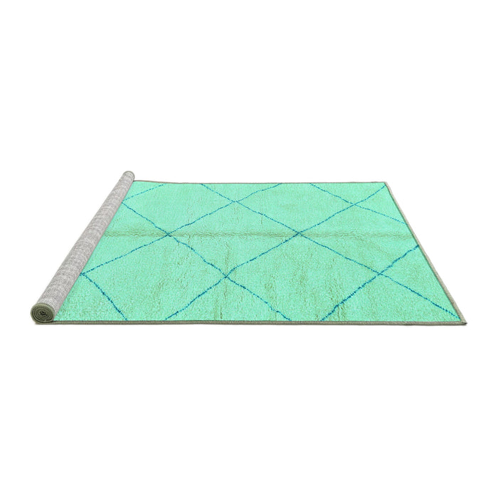 Sideview of Machine Washable Solid Turquoise Modern Area Rugs, wshabs2333turq