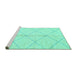 Sideview of Machine Washable Solid Turquoise Modern Area Rugs, wshabs2333turq