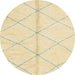 Round Abstract Sun Yellow Solid Rug, abs2333