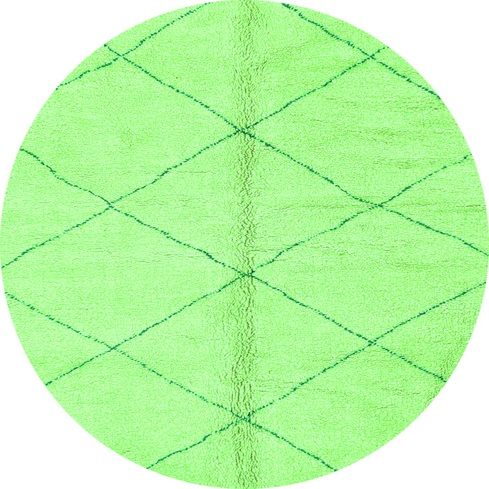 Round Solid Green Modern Rug, abs2333grn