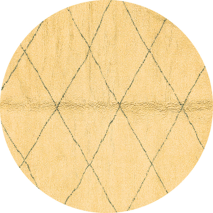 Round Machine Washable Solid Brown Modern Rug, wshabs2333brn
