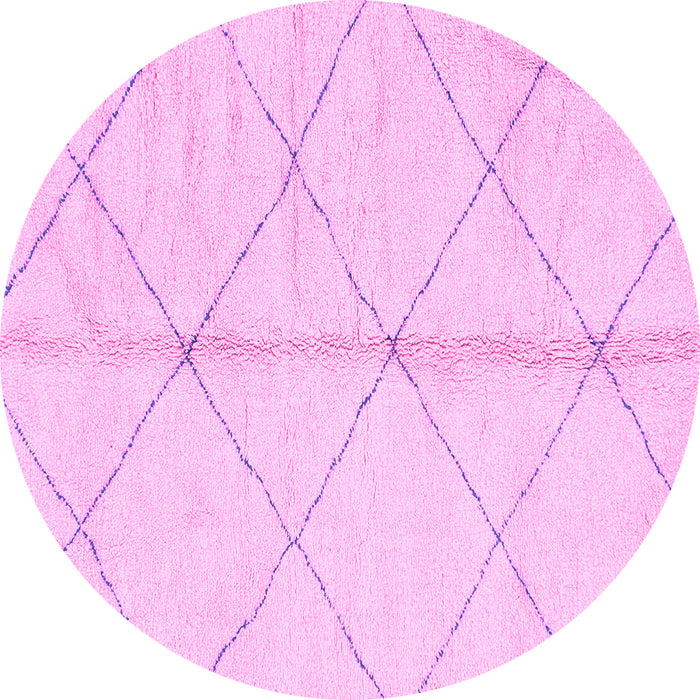 Round Solid Pink Modern Rug, abs2333pnk