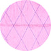 Round Solid Pink Modern Rug, abs2333pnk