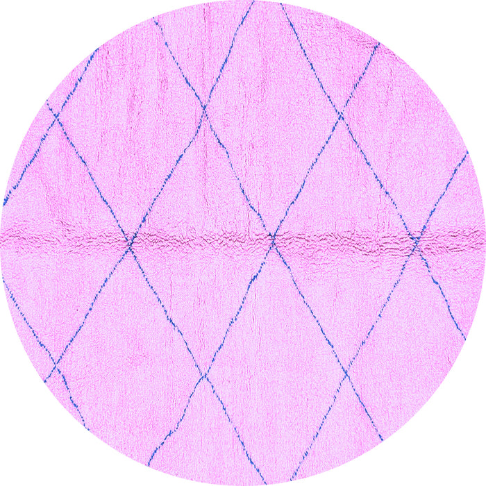 Round Solid Purple Modern Rug, abs2333pur