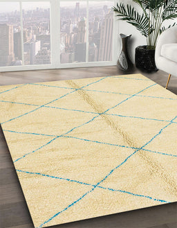 Machine Washable Abstract Sun Yellow Rug in a Family Room, wshabs2333