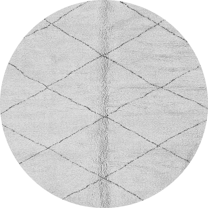 Round Machine Washable Solid Gray Modern Rug, wshabs2333gry