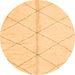 Round Solid Orange Modern Rug, abs2333org