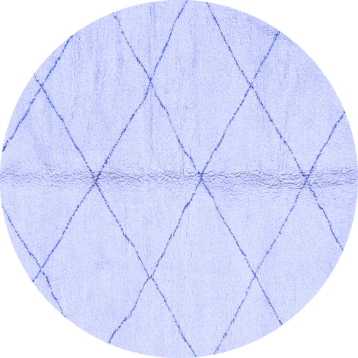 Round Solid Blue Modern Rug, abs2333blu