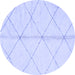 Round Solid Blue Modern Rug, abs2333blu