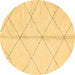 Round Solid Brown Modern Rug, abs2333brn