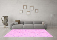 Machine Washable Solid Pink Modern Rug, wshabs2333pnk