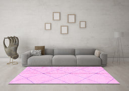 Machine Washable Solid Pink Modern Rug in a Living Room, wshabs2333pnk