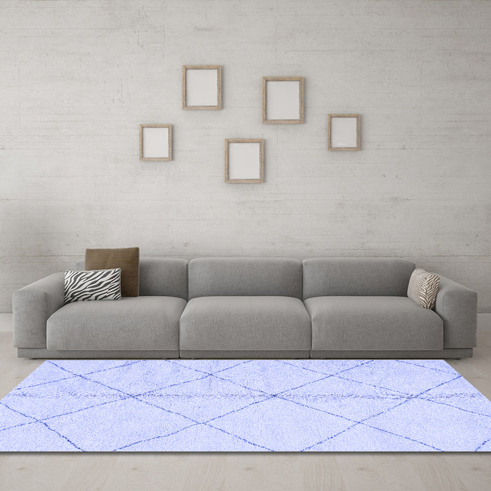 Machine Washable Solid Blue Modern Rug in a Living Room, wshabs2333blu