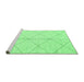 Sideview of Machine Washable Solid Emerald Green Modern Area Rugs, wshabs2333emgrn