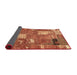 Sideview of Abstract Red Patchwork Rug, abs2334