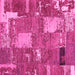 Square Patchwork Pink Transitional Rug, abs2334pnk