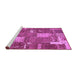 Sideview of Machine Washable Patchwork Purple Transitional Area Rugs, wshabs2334pur