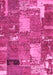 Machine Washable Patchwork Pink Transitional Rug, wshabs2334pnk