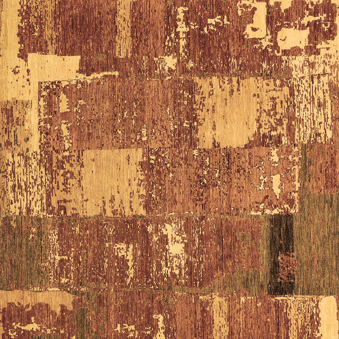 Square Machine Washable Patchwork Brown Transitional Rug, wshabs2334brn