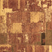 Square Patchwork Brown Transitional Rug, abs2334brn