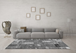 Machine Washable Patchwork Gray Transitional Rug in a Living Room,, wshabs2334gry