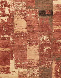 Abstract Red Patchwork Rug, abs2334