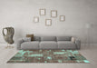 Machine Washable Patchwork Light Blue Transitional Rug in a Living Room, wshabs2334lblu