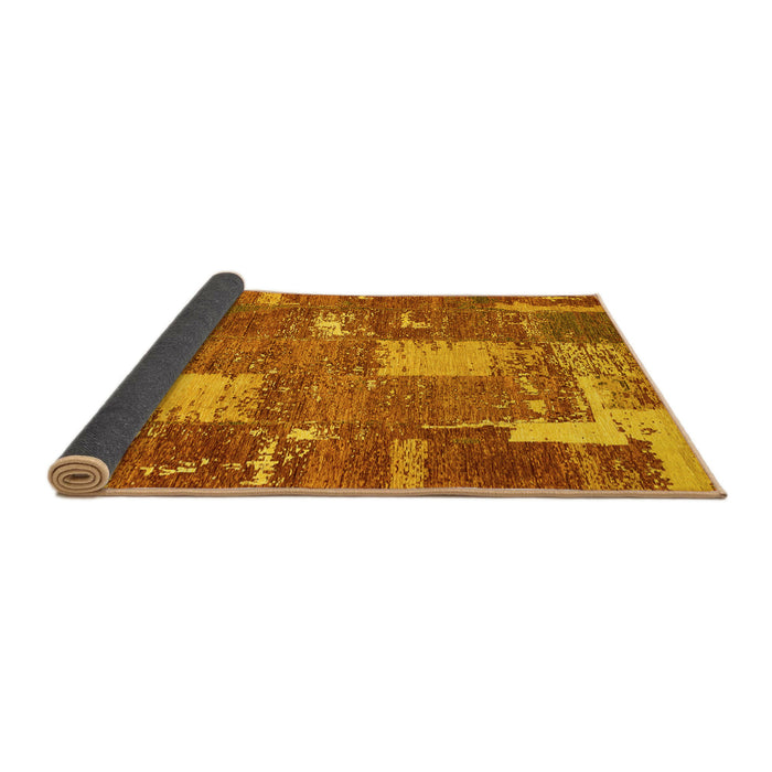 Sideview of Patchwork Yellow Transitional Rug, abs2334yw