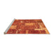 Sideview of Machine Washable Patchwork Orange Transitional Area Rugs, wshabs2334org