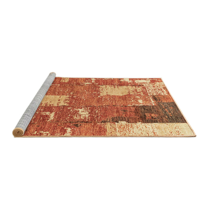 Sideview of Machine Washable Abstract Orange Rug, wshabs2335
