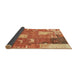 Sideview of Abstract Orange Patchwork Rug, abs2335