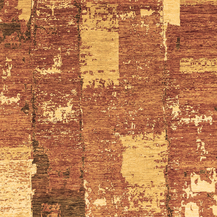 Machine Washable Patchwork Brown Transitional Rug, wshabs2335brn