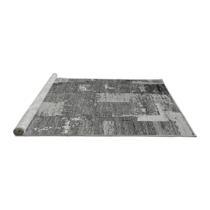 Sideview of Machine Washable Patchwork Gray Transitional Rug, wshabs2335gry