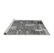 Sideview of Machine Washable Patchwork Gray Transitional Rug, wshabs2335gry