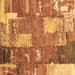 Square Patchwork Brown Transitional Rug, abs2335brn