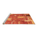 Sideview of Machine Washable Patchwork Orange Transitional Area Rugs, wshabs2335org