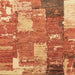 Square Abstract Orange Patchwork Rug, abs2335