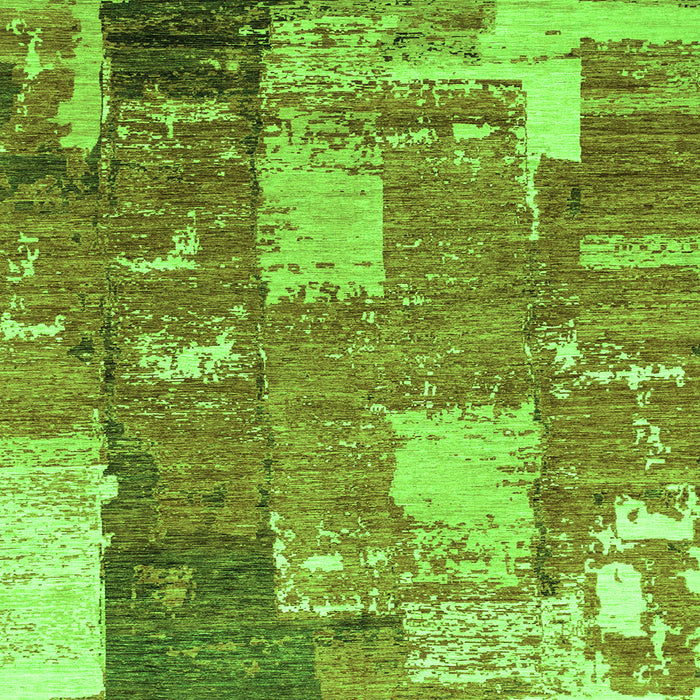 Square Machine Washable Patchwork Green Transitional Area Rugs, wshabs2335grn