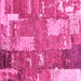 Square Patchwork Pink Transitional Rug, abs2335pnk